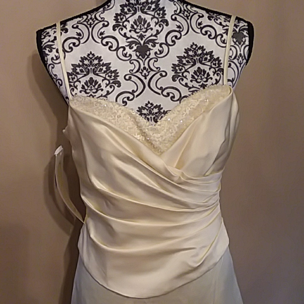 Alfred Angelo Butter Ruched Prom Dress Sequined